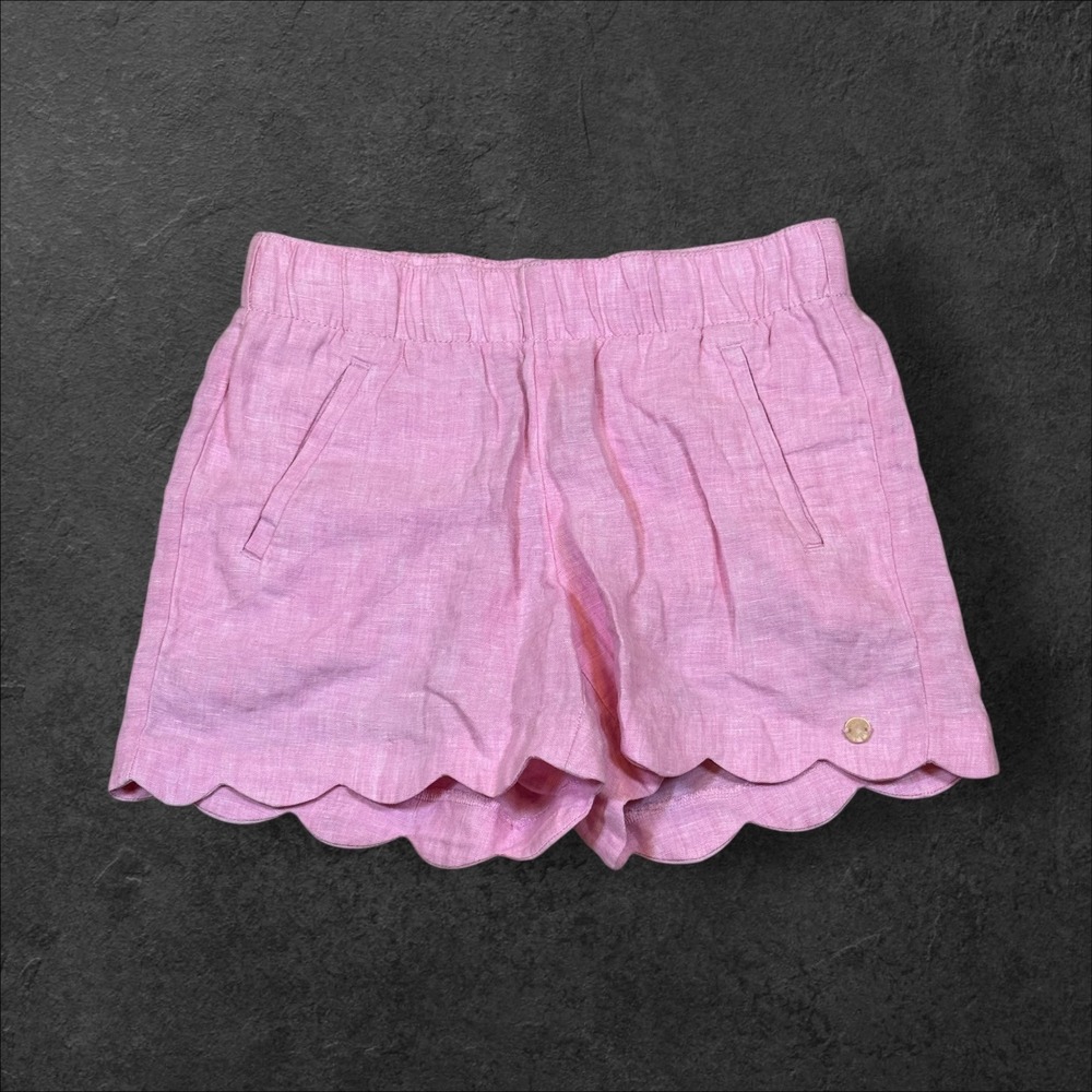Lilly Pulitzer Lagoon Linen Scallop Hem Short Pink XXS Warm Weather Beach Resort - Picture 3 of 10